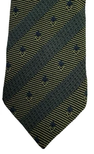 Corbata GIORGIO ARMANI Retro Verde Estampado 100% Seda Hecha en Italia Para Hombre - Imagen 1 de 5