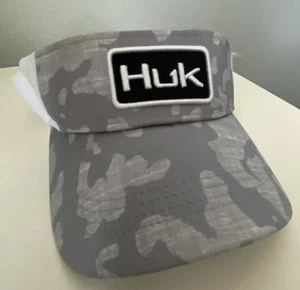 Chapeau Huk Casquette Sangle Dos Gris Blanc Camouflage Visière Performance Pêche Homme - Photo 1/8