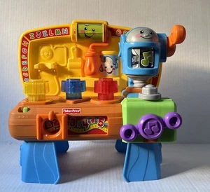 Fisher Price Lachen und Lernen interaktive Werkzeugbank Lichter Geräusche funktionieren ohne Hammer - Bild 1 von 10