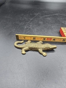 Vintage kleiner Messing Bronze Alligator 4 Zoll - Bild 1 von 3