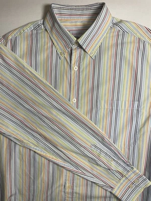 Barry Bricken Shirt Men’s Cotton Striped Long Sleeve Button Down Size Large - Image 1 of 4