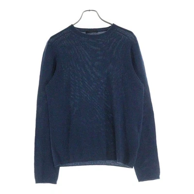PRADA Crew Neck Cashmere Sweater Long Sleeve Knit Umn864 Blue Used 44d2a904070b5 - Image 1 of 4