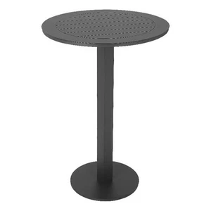 Pangea Home Sunset 43x30" Modern Aluminum Round Bar Table in Gray Finish - Picture 1 of 3