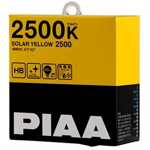 PIAA 2500K SOLAR YELLOW 2500 HB Headlight halogen Fog Light Bulbs HY107 HB3/HB4 - Picture 1 of 6