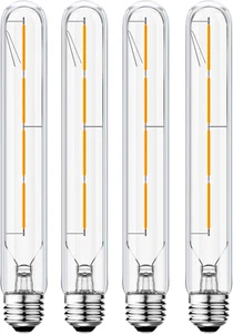 E26 LED Tubular Bulbs,Soft White 3000K,T10 Dimmable LED Bulb,8.9In Tube Edison L - Picture 1 of 12