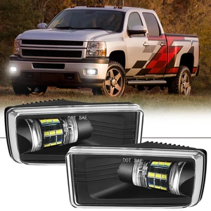 2pcs Bumper LED Fog Lights Black For Chevy Silverado 1500 2500 3500 2007-2014 - Picture 1 of 12