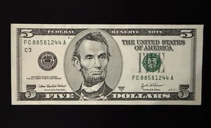 $5 Five Dollar Bill 2003 A  UNCIRCULATED - Picture 1 of 2
