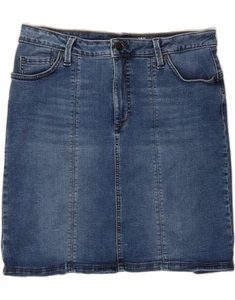 Womens Slim Fit Midrise Denim Skirt US 12 Large W33 FI10 - Picture 1 of 3