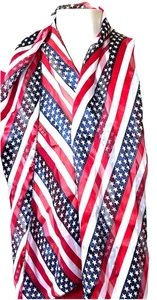 Bufanda de moda bandera estadounidense para mujer roja blanca azul patriótica larga 58 x 13 - Imagen 1 de 4