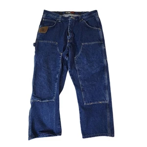 Pantalones de mezclilla Wrangler Riggs ropa de trabajo para hombre 38x30 azul carpintero doble rodilla martillo lazo - Imagen 1 de 19