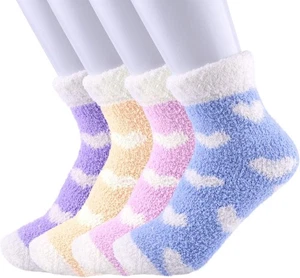 4 Paar Damen flauschige kuschelige Winter Bett Hausschuhe Socken weiche flauschige Socken  - Bild 1 von 6
