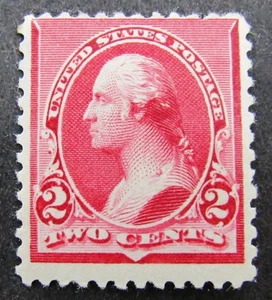US Sc# 220a *MINT OG H* { CAP ON LEFT "2" VAR } 2c WASHINGTON OF 1890 CV$ 140.00 - Picture 1 of 5