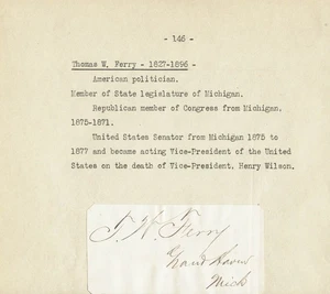 THOMAS W. FERRY - SIGNATURE(S) - Bild 1 von 1