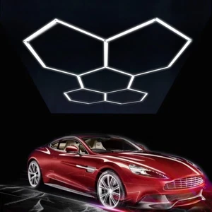 Hexagon 5Grid LED Lighting Car Detail Garage Workshop Retail Light Honeycomb Bar - Picture 1 of 18