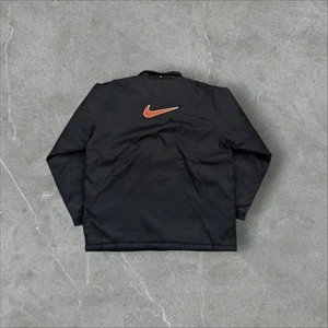 Nike swoosh big logo long sleeve black jacket full zip boys size XL sportswear - Imagen 1 de 5