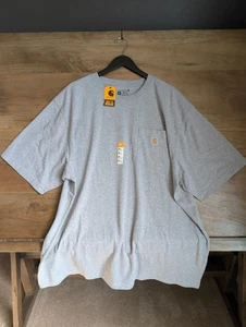 Carhartt T-Shirt Herren 2XL Meliert Grau Kurzarm Tasche Loose Heavyweight Neu mit Etikett - Bild 1 von 5
