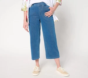 Denim & Co. Regular bequeme Strick Air Crop Hose Jeans A685904 Damen - Bild 1 von 7