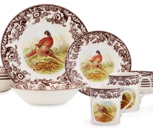 Spode Colorful Classic Woodland Pheasant 16 Piece Dinnerware Set Service for 4 - Picture 1 of 4