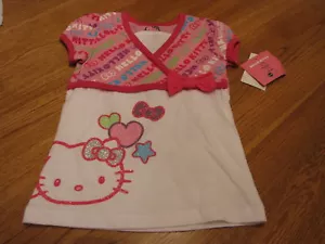 Girls Hello Kitty white & pink shirt size 4 22.00 NWT youth TEE NEW BOW ^^ - Picture 1 of 1