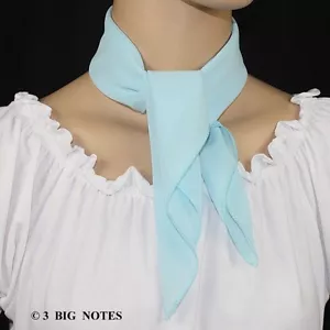 50s LIGHT BLUE Sheer Chiffon Square Scarf for Poodle Skirt/ Sock Hop - Picture 1 of 2