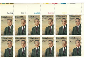 Scott #1503... 8 Cent.. Lyndon Johnson... Plate Block of 12 - Picture 1 of 1