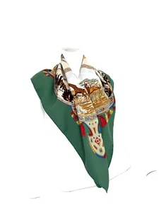 Hermes Silk Scarf CAVALIERS PEULS. Made In France. Authentic. - Picture 1 of 14
