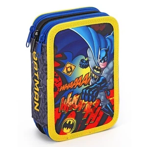 Estuche para lápices Batman papelería relleno 3 niveles con cremallera niños niños 45 piezas DC Comics - Imagen 1 de 3
