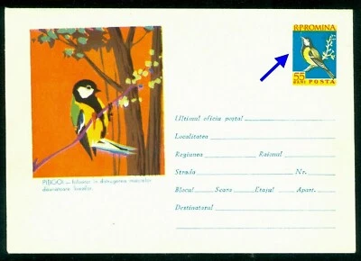 Tit Bird 1961, Meisen, paridae, Rumania, cubierta/tipo.1 Foto 1 de 3