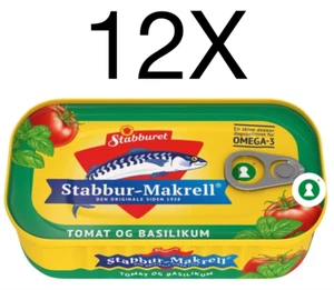Stabbur-Makrell Basil Makrell i Tomatenkonserven Makrele Filet Tomatensauce 12X110g - Bild 1 von 1