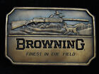 QJ01160 *NOS* VINTAGE 1970s *BROWNING FINEST IN THE FIELD* GUN & HUNTING BUCKLE