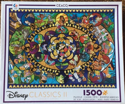 Rompecabezas Ceaco Disney Classics II 1500 piezas vitrales hermoso nuevo Foto 1 de 4