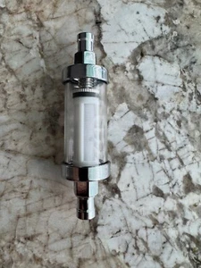 GLM 3/8” Transparent Car / Marine Chrome Inline Fuel Filter - Bild 1 von 1