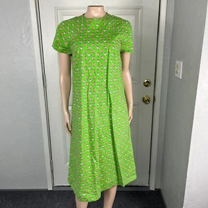 Vintage Dress Women's Day 70s 60's Floral Bright Cotton Casual S/S A-line W4-7 - Picture 1 of 5