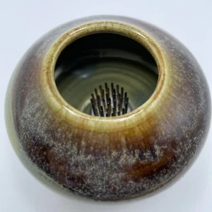 Art Pottery Wildflower Vase T.B. Pots Hand Painted Made In Maine Mini With Frog - Picture 1 of 5