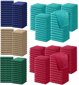 100x Face Cloths Towels 100% Egyptian Cotton Flannels Wash Cloths Towels 500GSM - Picture 1 of 67
