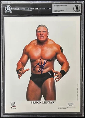 Foto firmada por Brock Lesnar WWE 2002 promoción foto 8x10 P-770 Beckett 15334978 Foto 1 de 2
