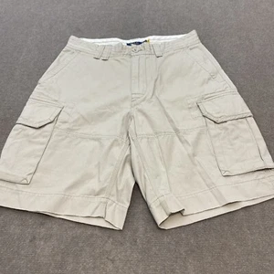 Polo Ralph Lauren Y2K Cargo Shorts Mens 33 Utility Beige 90's Logo Casual Baggy - Picture 1 of 12