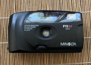 Vintage Camera Minolta F15 Parts Only BF Point Shoot Film Broken Lens Cover - Picture 1 of 10
