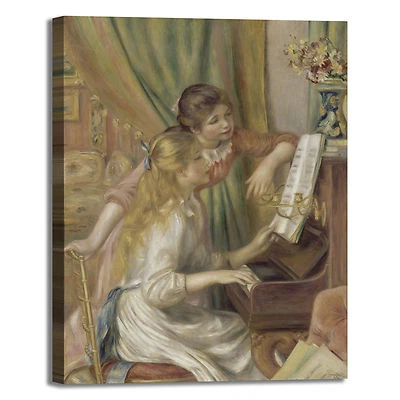 QUITECH Renoir ragazze pianoforte design quadro stampa tela dipinto telaio arredo casa