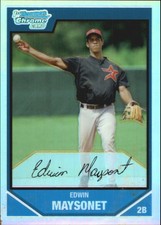 2007 Bowman Chrome Prospects Refractors Baseball Card #BC33 Edwin Maysonet /500