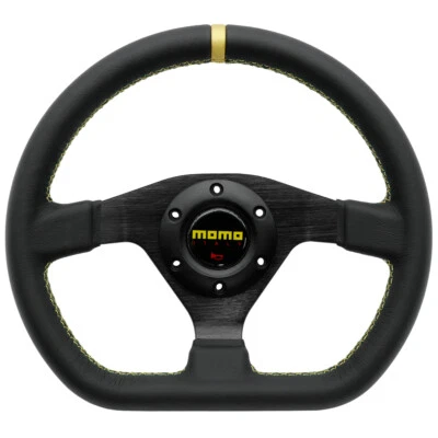 MOMO D Style 300mm 11.8' Genuine Leather Thickened Spoke Sport Steering Wheel - Image 1 of 4