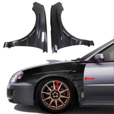 Guardabarros delanteros de fibra de carbono REALES para Subaru Impreza WRX STI sedán 2004-2005 Foto 1 de 4