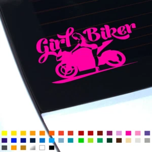 Adesivo ragazza motociclista auto sticker decalcomania furgone parabrezza caravan ragazza auto vinile - Foto 1 di 2