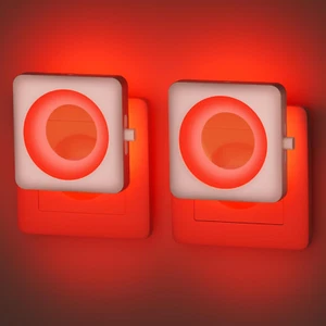 2 Pezzi Luce Notturna Bambini, Rossa LED Luce Notturna Con Sensore Crepuscolare - Foto 1 di 12