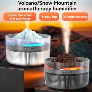 2 Color LED Mood Simulation Volcano Flame Light Humidifier -2L Large Capacity - Picture 1 of 11