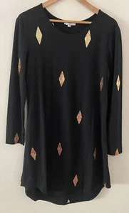 Cartel & Willow Dress Size XL Black Gold Sequins - Picture 1 of 7