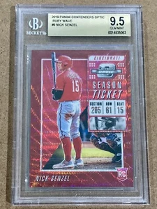 2019 Panini Contenders Optic #9 Nick Senzel RC BGS 9.5 Gem Mint Ruby Wave /199 - Picture 1 of 2