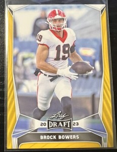 2023 Leaf Draft  Brock Bowers Gold  RC Georgia Bulldogs #18