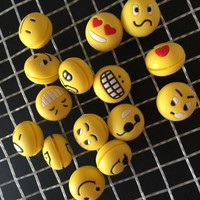 HK- 5Pcs Emoji Face Tennis Racket Silicone Shock Absorber Vibration Dampener Exo