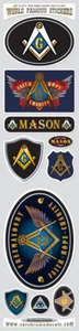 Mason Masonic vinyl Stickers set 10 flag decals bumper car auto bike laptop - Bild 1 von 1